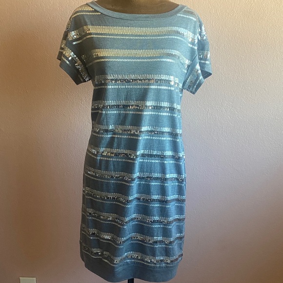 TRINA TURK Shimmering Blue Sequin Mini Dress - Picture 2 of 9